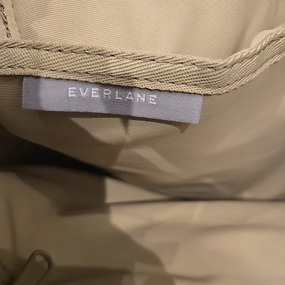 NWOT EVERLANE The Renew Tan Beige Twill Canvas Carry All Travel Tote Bag - Picture 4 of 6